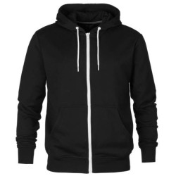 Black Color Hoodie with white color Zipper