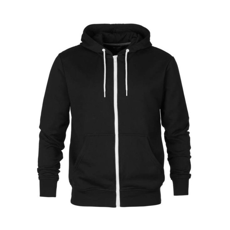 Black Color Hoodie with white color Zipper